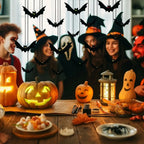 Funny Spooky Halloween Bat Decorations with Eyes Trick or Treat Bats Wall Decor Realistic Simulation Bat Pendant Halloween Party Lootquake LLC