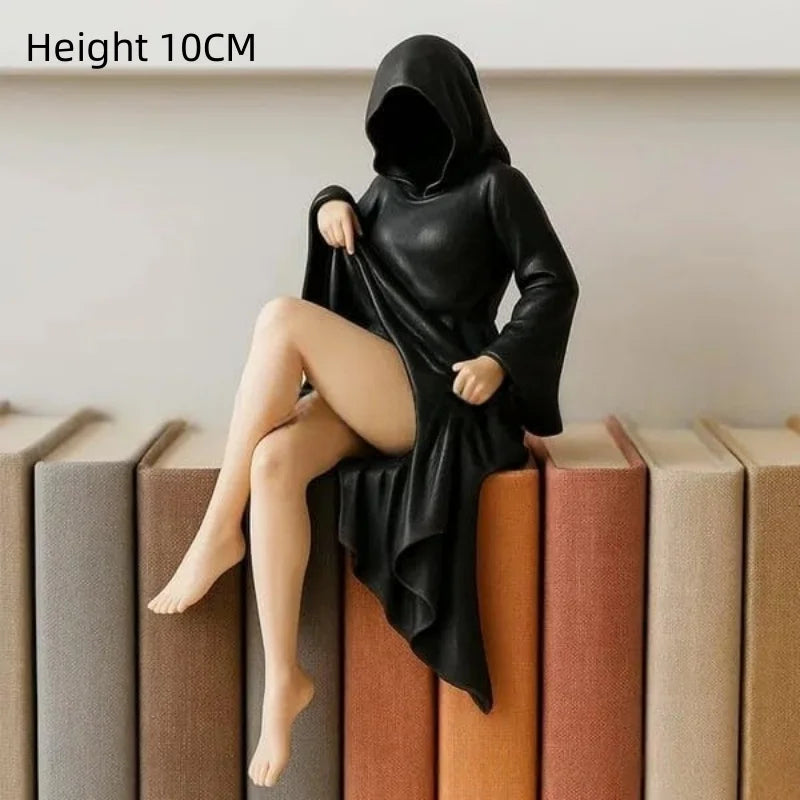 Women Statue Masked Women Desktop Ornament Mysterious Lady Statue for Desk Room Fireplace Shelf Mantel Table Entryway Lootquake LLC