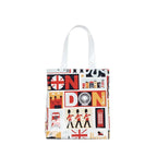 Cartton Print PVC Reusable Women's Shopping Bag Eco Friendly Flower Shopper Handbag Casual Female Student Shoulder Book Purse