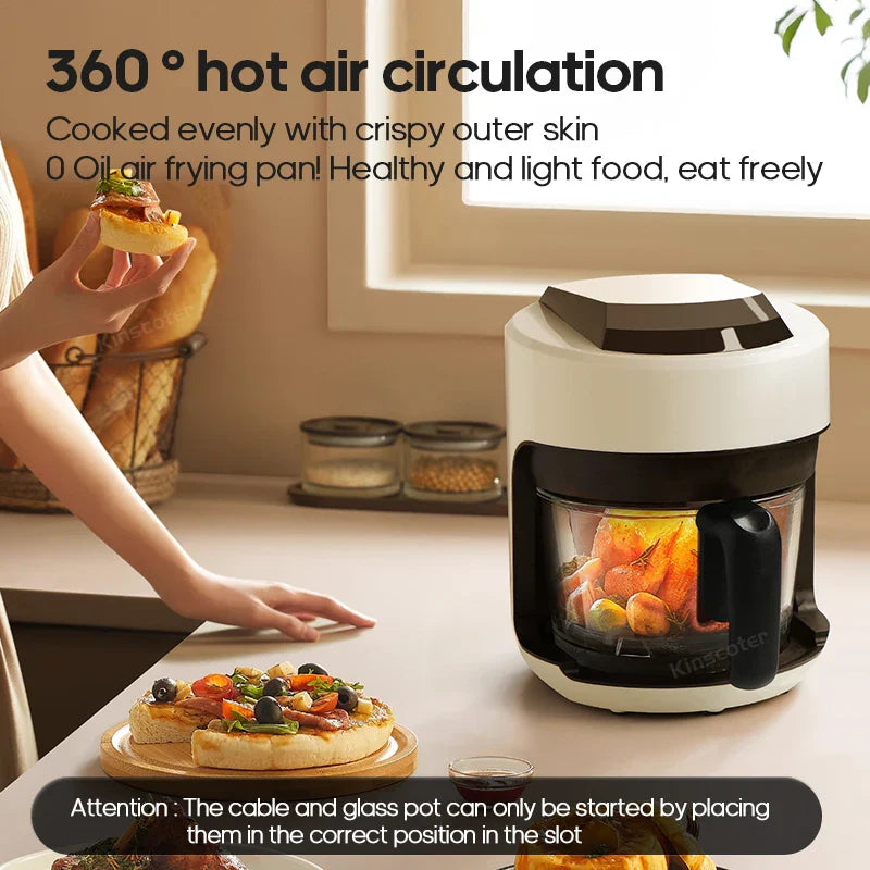 2.5L Air Fryer, Electric Hot fryer Oven Oilless Cooker with Touch Control & Nonstick Basket & Visible Window, Family Size Pi-Mart