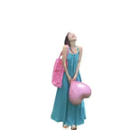 Summer Vacation Dress Thailand Style Open-back Halter Neck Age-reducing Photography Beach Long Dress Belted