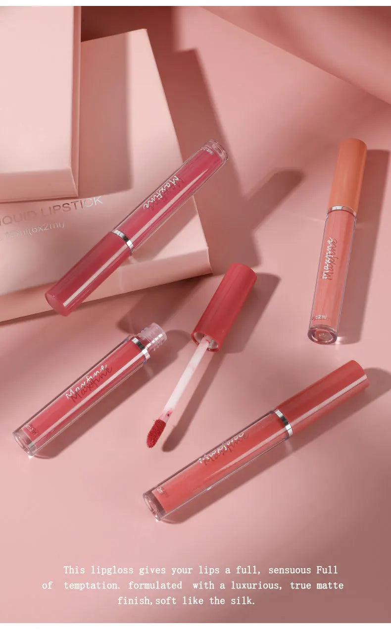 Matte Lip Gloss Set 6 Color Lipstick Smooth And Lasting Display Lip Gloss Waterproof Moisturizing Lipstick Holiday Gift Box Set Lootquake LLC
