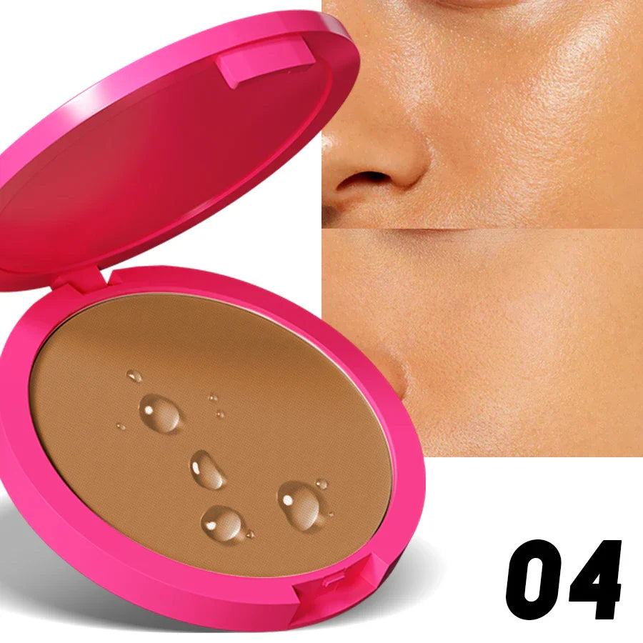 Natural Matte Pressed Powder Oil Control Brighten Whitening Face Base Foundation Compact Concealer Makeup Cosmetics Lootquake LLC