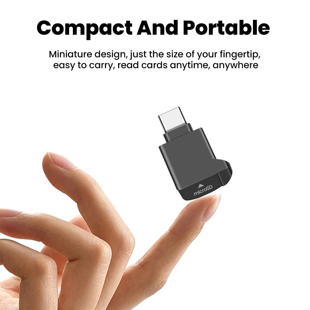 Type-C 2.0 Card Reader TF Mini Car Memory Card Reader For iPhone 17 16 15 USB C 2.0 CardReader to Micro TF