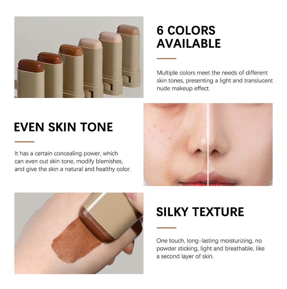 Waterproof And Lasting Temperature Change Foundation Make-up Cream Stick Luster Moisture Concealer Moisturizing LiquidFoundation Lootquake LLC
