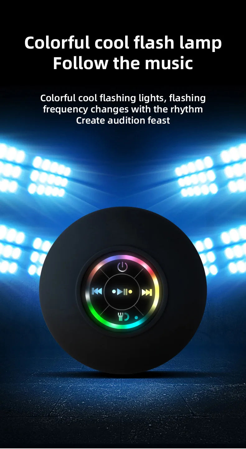 Mini Bluetooth Speaker Waterproof Bathroom Audio Wireless Shower Speakers RGB Light for Phone Soundbar Hand Free Car Loudspeaker Lootquake LLC