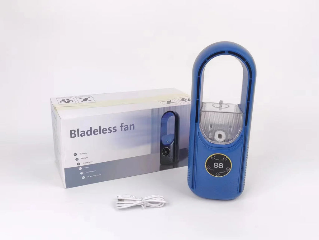 Portable USB Air Cooler Leafless Electric Fan 6 Speed Silent Timer Air Conditioner Cooling Fan Humidifier Conditioning Fan Lootquake LLC