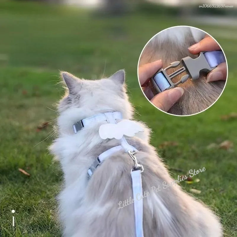 Cat Harness Wings Pet Harnesses And Leashes Set Adjustable Pet Harness for Cats Small Dogs Pug Chihuahua Cat Accessories Lootquake LLC