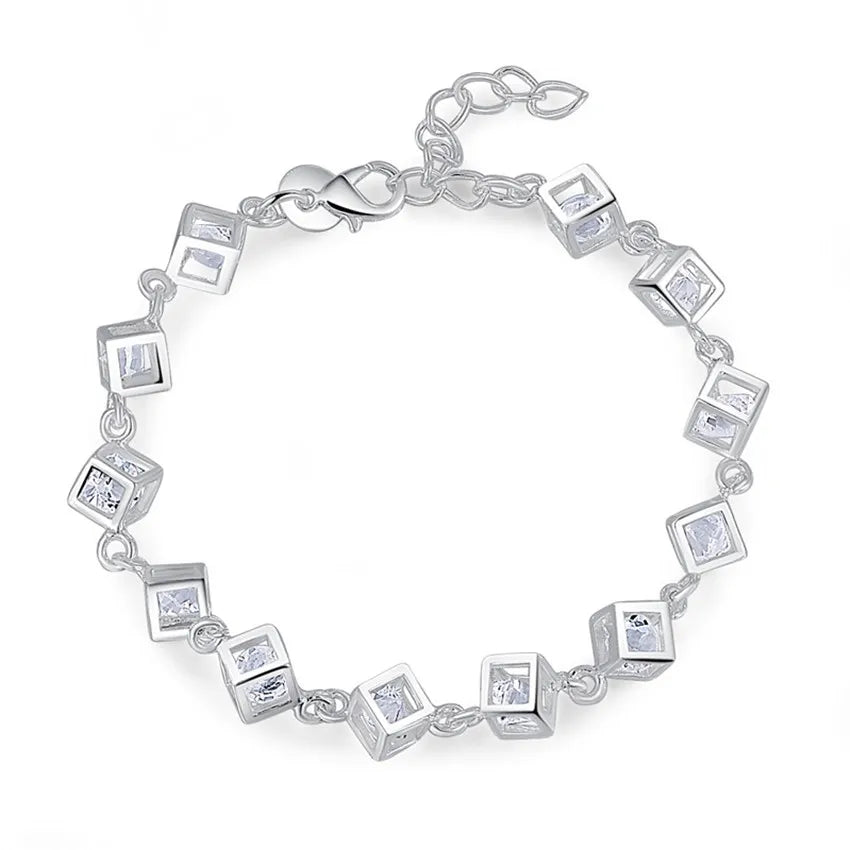 Fashion charm 925 Sterling Silver Bracelet for man woman Twisted rope chain fine jewelry Wedding party Christmas gift Lootquake LLC