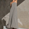 Fashion Strapless High Waisted Long Dress Women Casual Off Shoulder Pleated Bohemian Dress Elegant Pattern Printed Holiday Dress