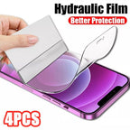 4PCS for IPhone 12 11 13 Pro Max Full Cover Film Screen Protectors Protective Film for IPhone 14 Pro X XR XS MAX 7 Plus Easy Installation Bubble Free HD Clear Scratch Resistant Anti-Fingerprint Tempered Glass Film Stevvex
