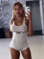 Authentic Casual Women's Jumpsuit Shorts Popular In Summer 2024 Suspender Low Cut And Backless Sleeveless Top Paired With Shorts