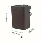 Space-Saving Quiet-Close Trash Can - 3/5L, Eco-Friendly Sealed Bin For Kitchen & Office, No Electricity Needed Lootquake LLC