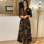 Women's Clothing Autumn and Winter New Elegant Sexy Fashion Digital Printing Leisure Dress