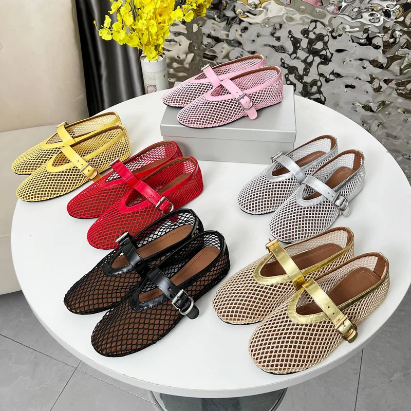 Summer Women's Shoes  breathable fishing net hollowed-out Roman-style flat women's sandals Mary Jane shoes Lootquake LLC