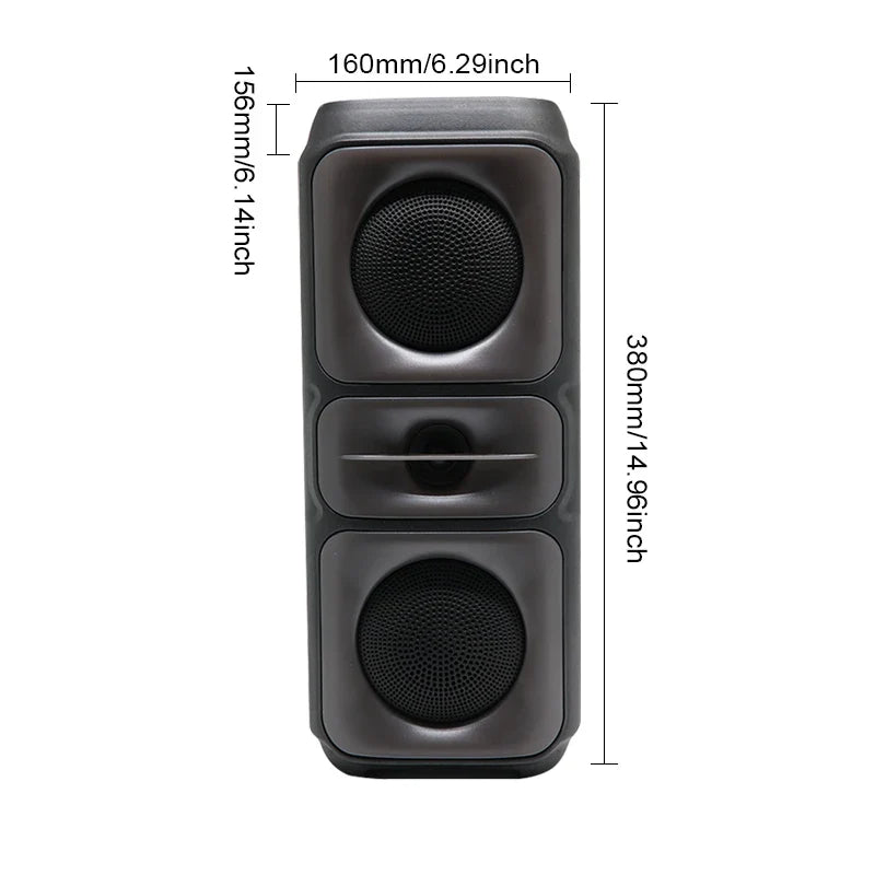Super Large Outdoor Bluetooth Speaker RGB  Karaoke Double Horn Subwoofer Portable Wireless Column Bass Sound supports FM/TF Lootquake LLC