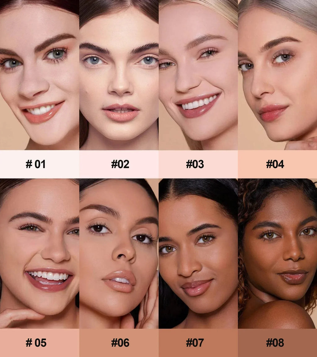 8 Colors Matte Face Pressed Powder 24 Hours Oil Control Natural Foundation Brightening Full Coverage Setting Powder Face Makeup