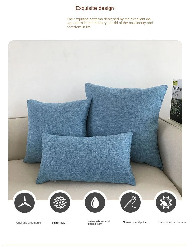 Solid Sofa Cushion Cover 30x50/40x40/45x45/40x60/50x50/55x55/60x60cm Decorative Throw Pillow Case For Car Seat Chair