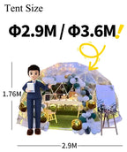 3.6M TPU Transparent Clear Bubble Dome Tent / Outdoor Event Party Camping Cafe Dining Plastic PVC Garden Igloo Dome Tent Luxury
