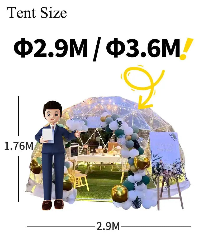 Garden Yard Glamping Dome Tent Inflatable Geodesic Dome Bubble Transparent Igloo Tent for Sale