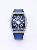 Luxury Diamond wristwatch for women Fasion and elegant quartz watch with silicone watchstrap Waterproof luminous Tonneau watch
