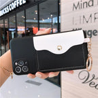 Luxury Wallet Phone Case For iPhone 13 Pro Max 11 12 Pro Max X XR XS 7 8 Plus 13 Mini Soft Silicone Handbag Card  Phone Case Wallet Compatible iPhone Bag Cover Stevvex