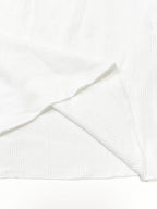 Ribbed Bliss: Women's Button Front Tee THRIXINE