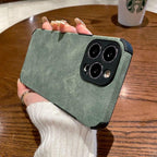 Vintage Green PU Leather Case For iPhone 13 12 11 Pro Max Mini XR XS X 7 8 Plus  Luxury Silicon Bumper Shockproof Soft Cover  Ultra Thin Slim Leather Case Anti-Scratch Hard Back Cover for iPhone Stevvex