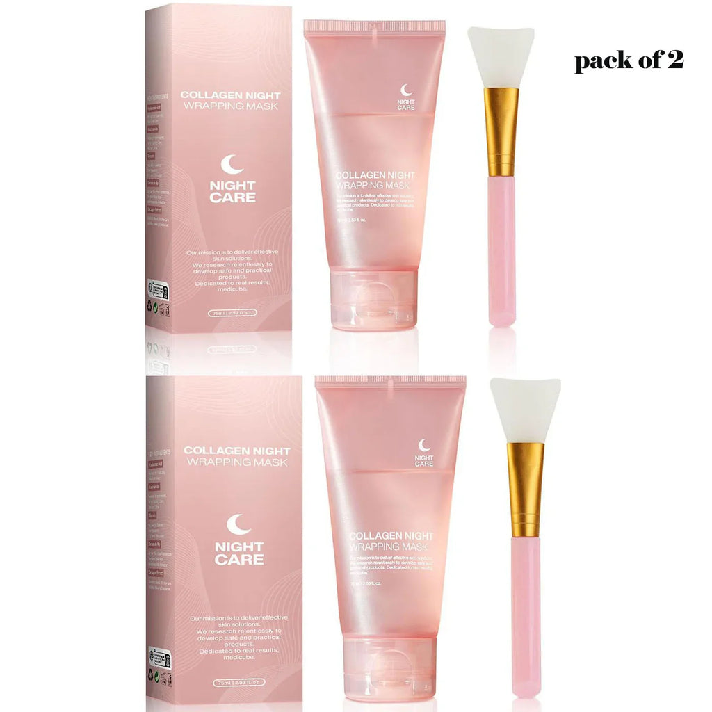 Hydrolyzed Collagen Overnight Facial Mask Wrapping Peel-Off Mask Hydrating Firming Mask for Elasticity Reduces Sagging Dullness Lootquake LLC