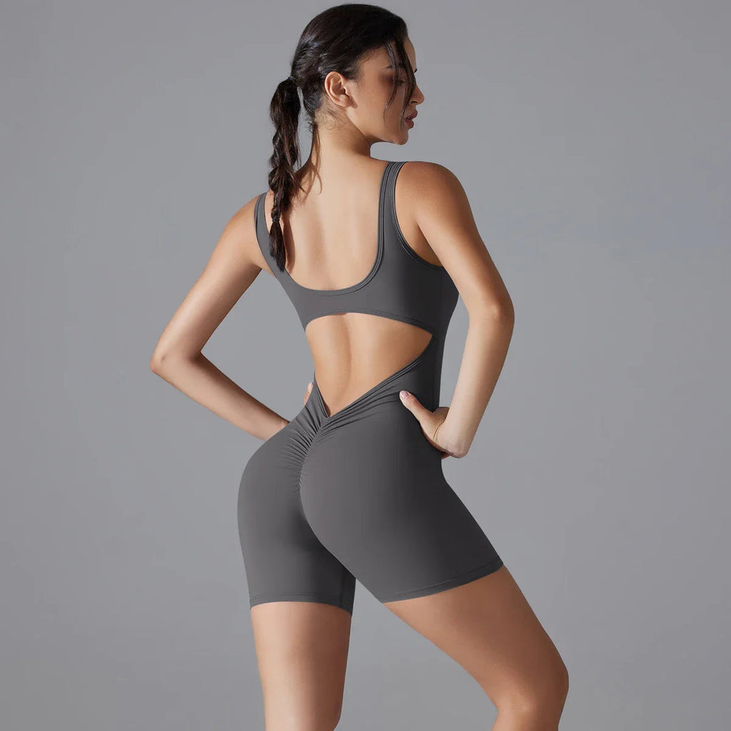 VibeFlex Women's Scrunch Jumpsuit - Yoga & Gym Ready THRIXINE