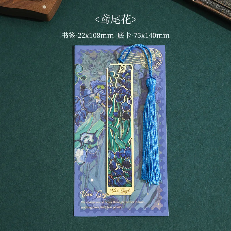 Metal Sunflower Hollow Bookmark Chinese Retro Painted Book Holder Tassel Pendant Kid Stationery Book Clip School Office Supplies Lootquake LLC