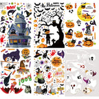 Halloween Party Scene Atmosphere Decoration Wall Window Stickers Cartoon Pumpkin Witch Halloween Home Haunted House Decoration Lootquake LLC