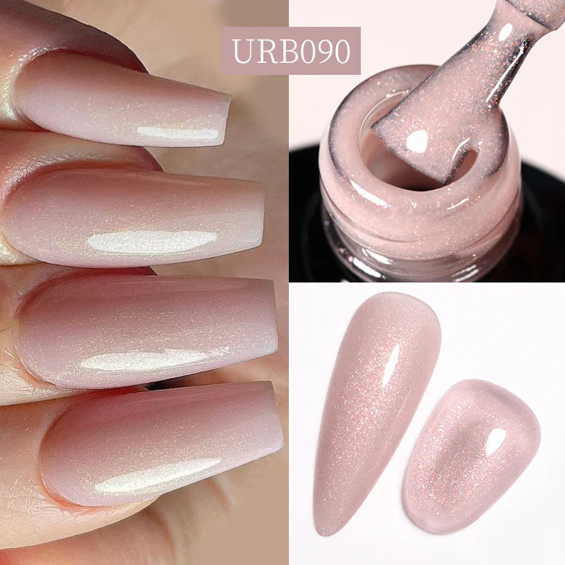 UR SUGAR Blue Color Rubber Base Gel Nail Polish Gold Glitter Base Gel Top Coat Soak Off UV LED Gel Nail Art Varnish Manicure Lootquake LLC