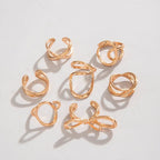 Docona Fashion Elegant Stacking Gold Colour Rings Geometric Design Ring Set Accessories Daily Festival Party Gifts 27910