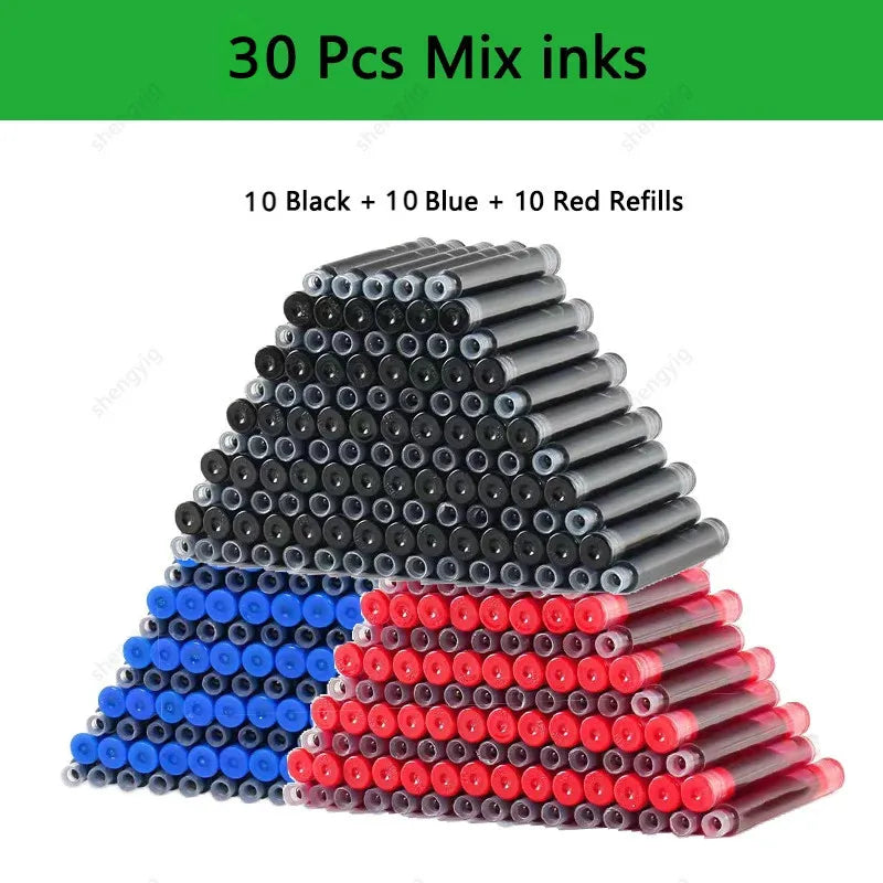 33 Pcs Kawaii Fountain Pen Replaceable Ink Set Black/Blue/Red ink EF 0.38mm School Pens Office Supplies Stationery for Writing Lootquake LLC