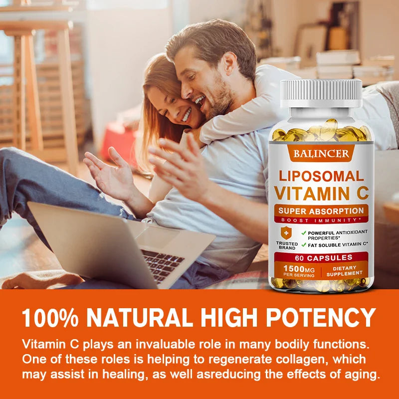 Liposomal Vitamin C Supplement - Easily Absorbed, Fat-Soluble Vitamin C, Antioxidant, Support Immune System, Promote Skin Health Lootquake LLC