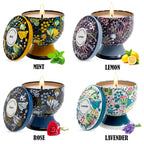 Natural Smokeless Soy Wax Candle in Iron Tin, Champagne Flute Style - Home Fragrance Gift for Birthday Christmas Handmade
