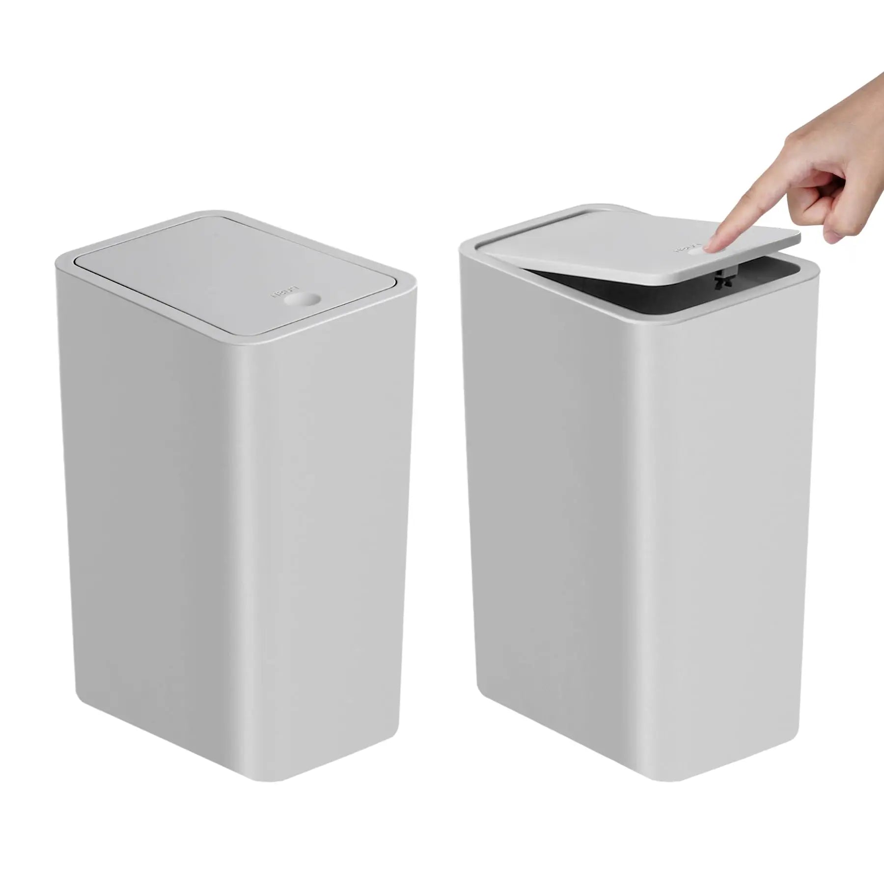Bathroom Trash Can-10L Small Garbage Can with Press Top Lid for Toilet,Bedroom,Living Room – Plastic Wastebasket with Pop-up Lid Lootquake LLC