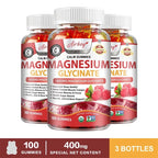 Magnesium Glycinate Gummies - Calm, Relieves Stress, Promotes Sleep, Support Memory, Concentration & Muscle Spasms