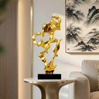 Abstract Art Sculpture Electroplating Transparent Resin Craft Model Modern Home Decor LivingRoom Office Desktop Statue Ornaments Lootquake LLC