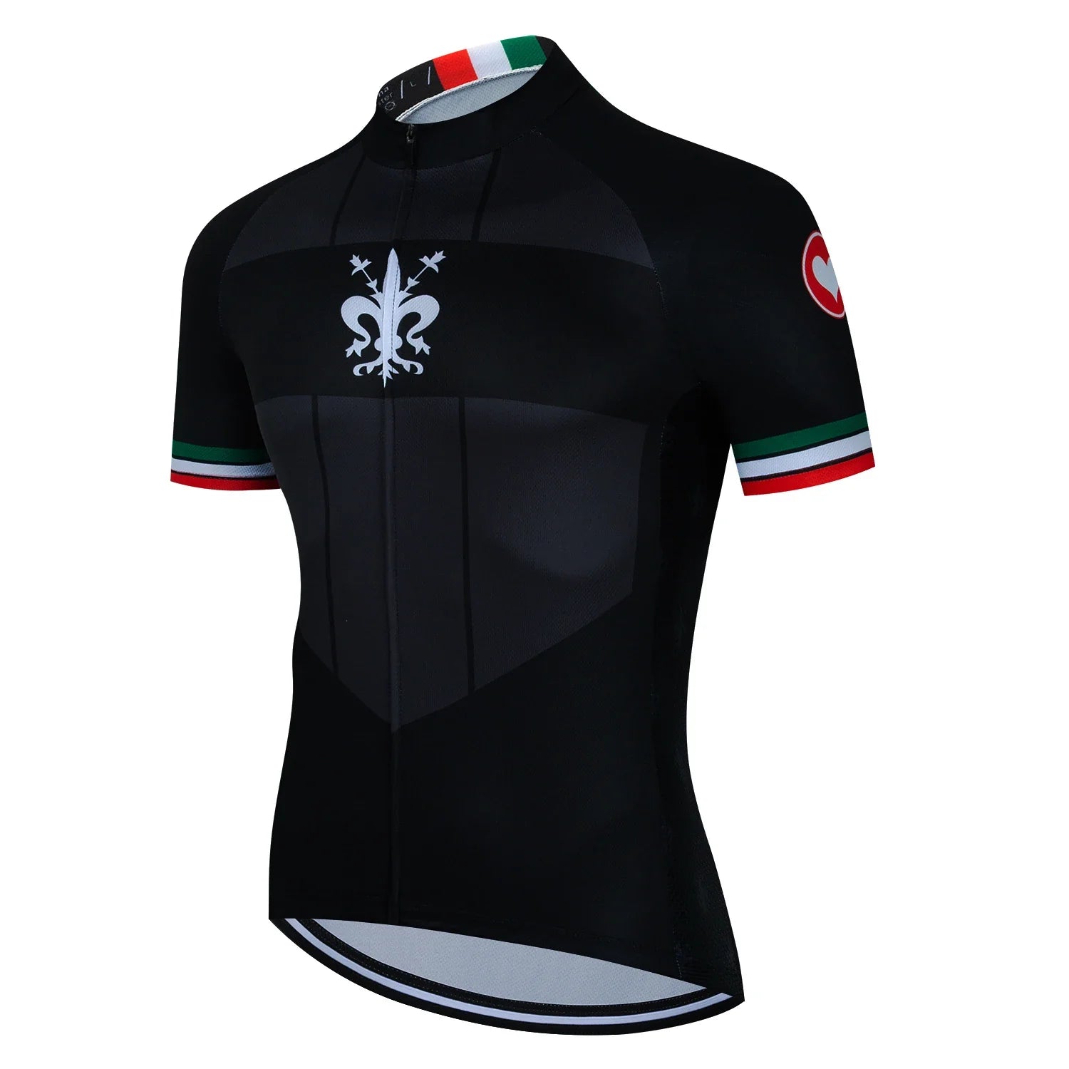 Mens Cycling Jersey Classic Black Cycling Racing Tops Short Sleeve THRIXINE