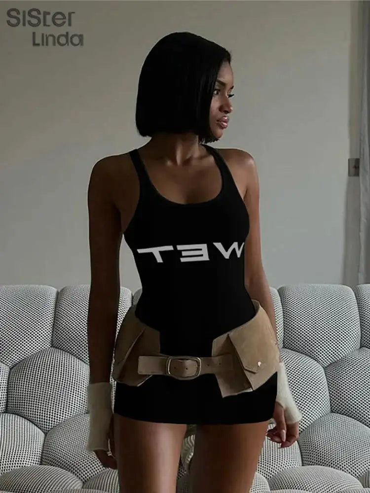 Authentic Casual Women's Jumpsuit Shorts Popular In Summer 2024 Suspender Low Cut And Backless Sleeveless Top Paired With Shorts
