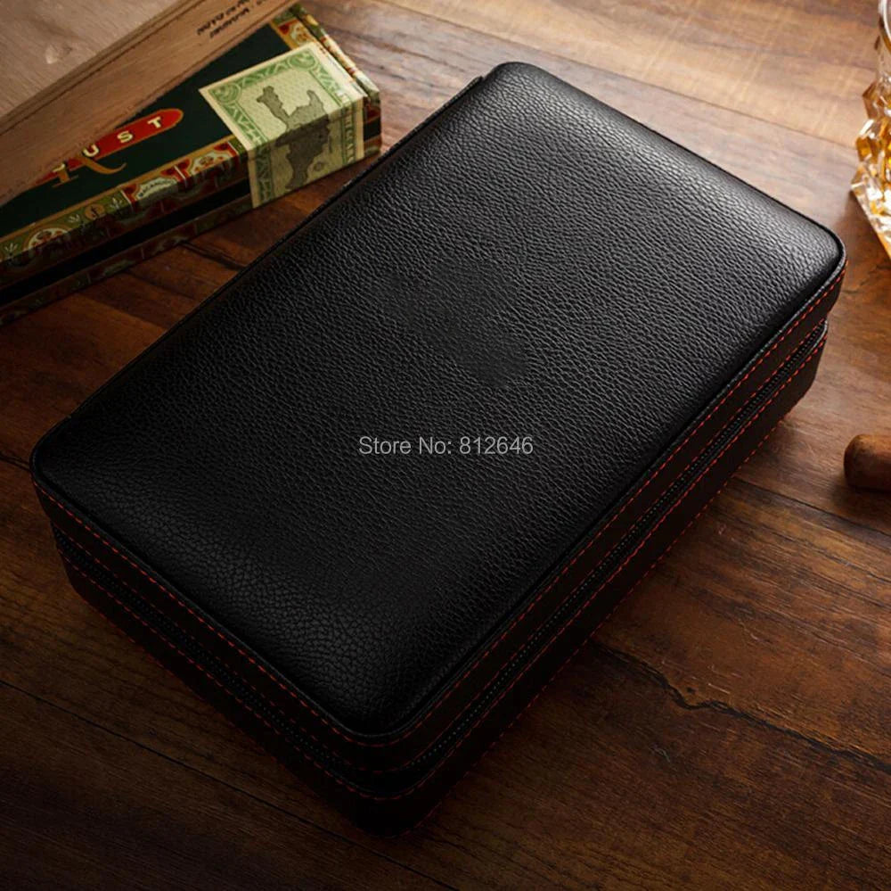 GALINER Charuto Cedar Wood Cigar Humidor Box Travel Cigar Case Storage 4 Cigars Box Humidor Humidifier For Sigar Lootquake LLC