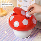 Mini Household Accessories Cute Garbage Can Waste Bin with Lid Detachable Collect Rubbish Red Mushroom Table Desk Binwastebaske