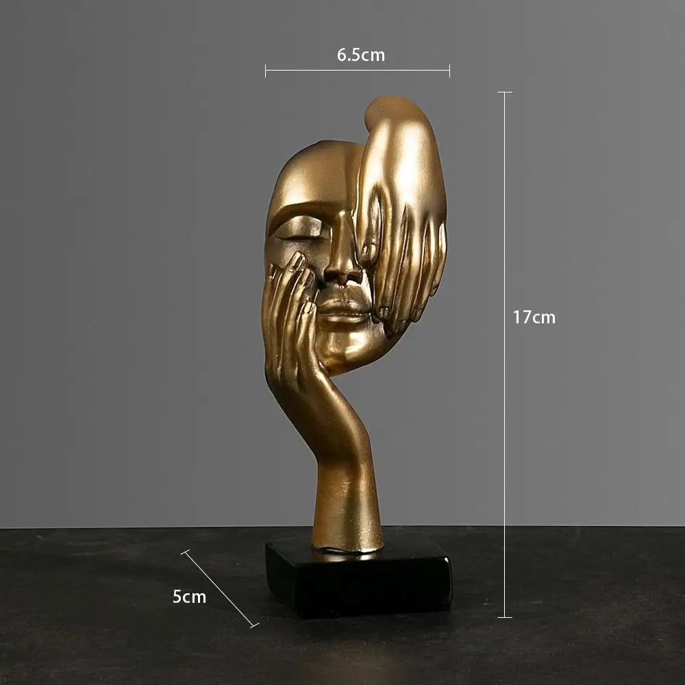 Resin Abstract Statue Desktop Ornaments Sculpture Figurines Face Character Nordic Light Luxury Art Crafts Office Home Decor Lootquake LLC