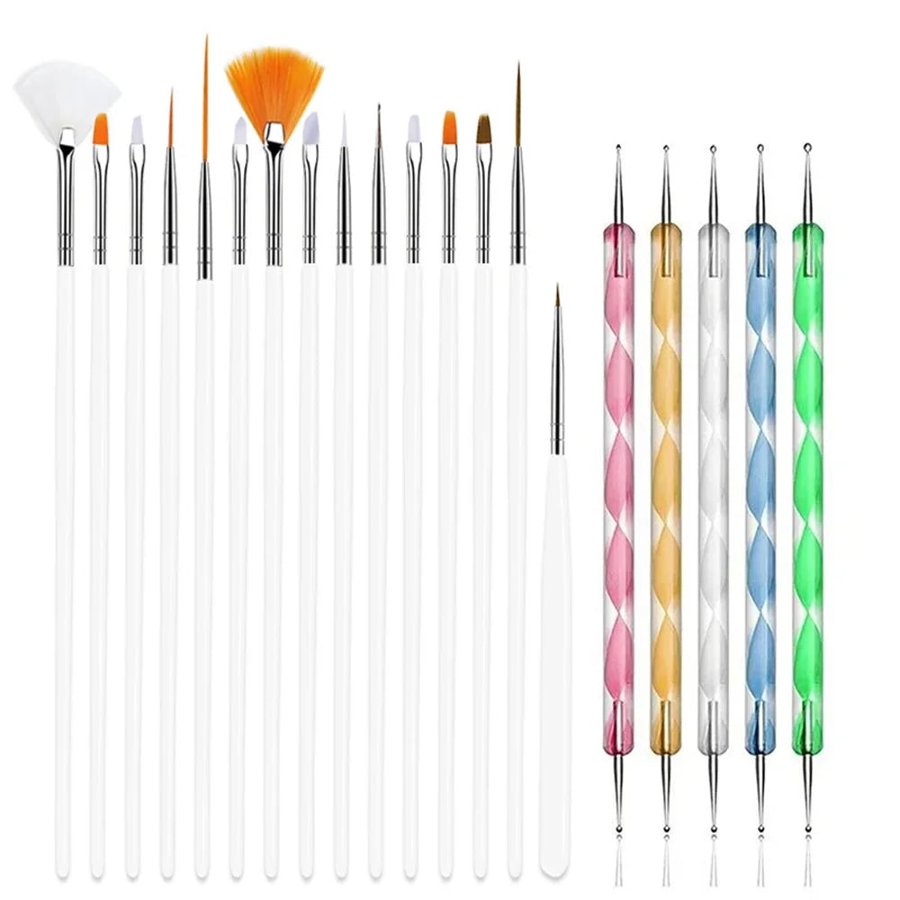 LINMANDA Nail Dotting Tools Nail Art Brushes Set Gel Polish Acrylic Nail Brus Nail Design Tools Nail Brushes for Nail Art Lootquake LLC