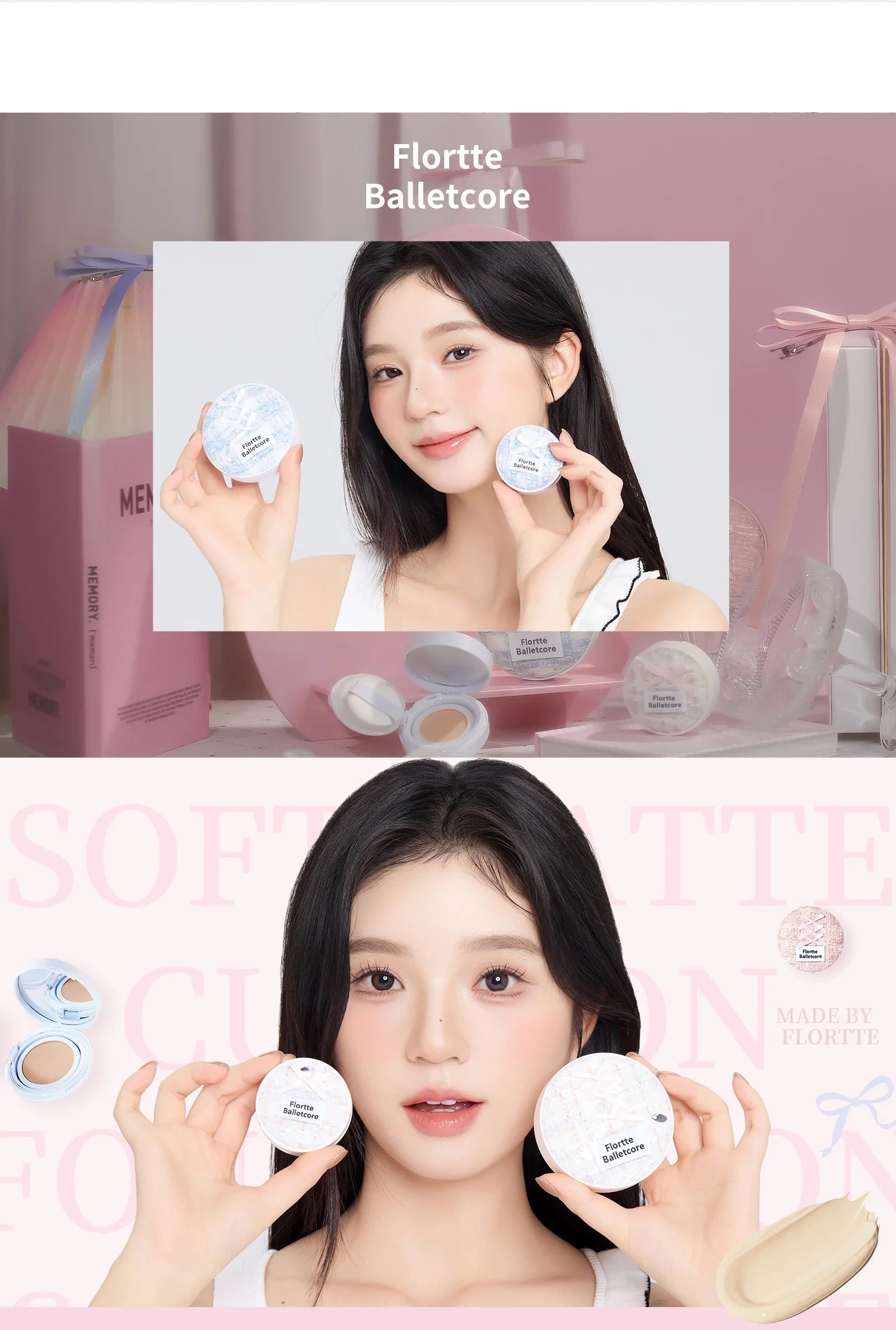 FLORTTE Air Cushion Concealer Coverage Moisturizing Long-Lasting Foundation Base Makeup Cream for Dry Skin Oil Control