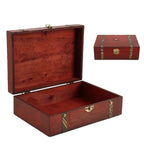Wood Box 23 x 16 x 7.5cm Natural Wooden Storage Case Home Storage Retro Wooden Keepsake Box for Art Hobbies Gift Jewelry Rings Lootquake LLC