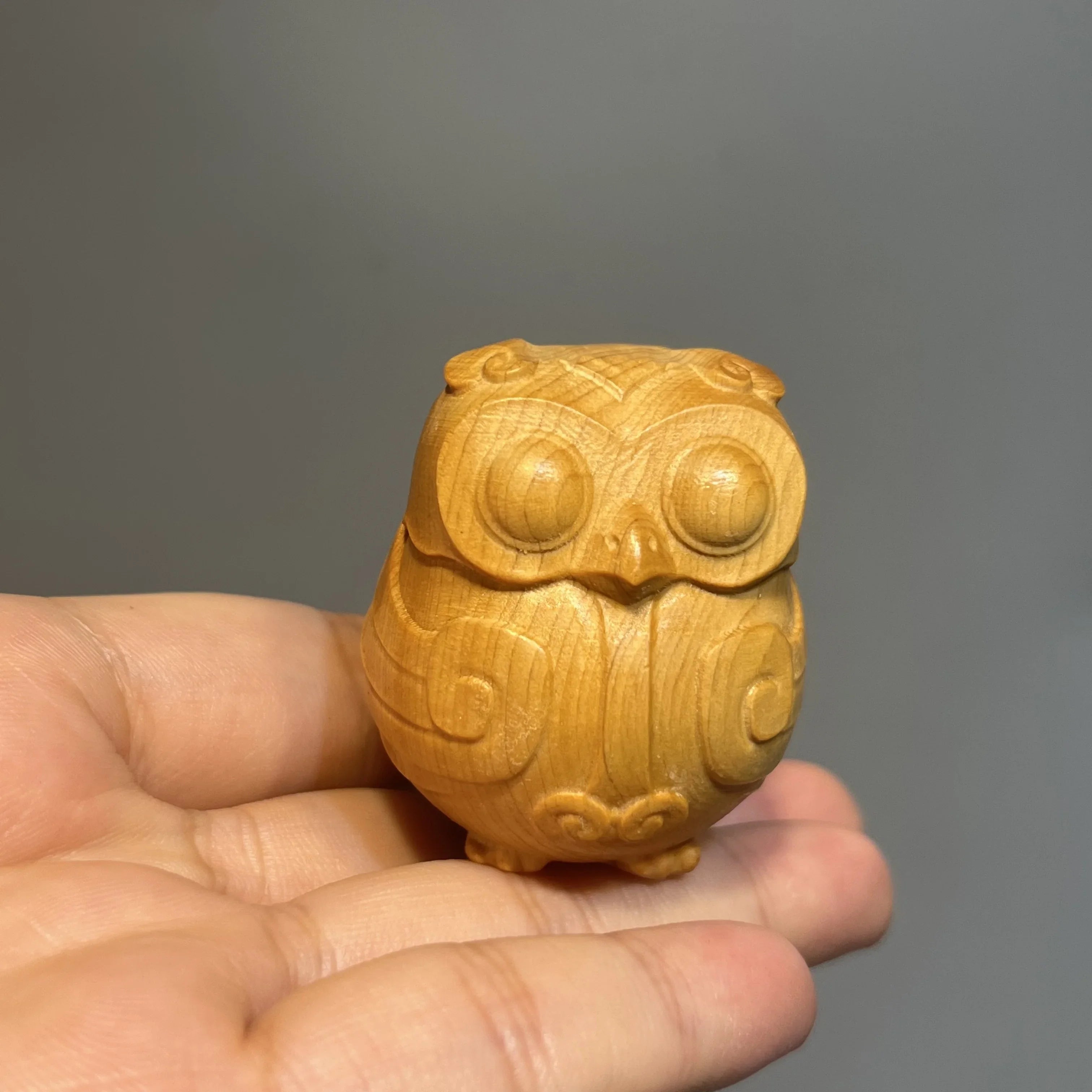 Adorable Mini Owl Sculpture - Handcrafted Wooden Art - Intricately Detailed Desktop Decor - Adds Charm to Any Space Lootquake LLC