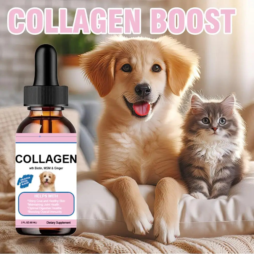 Pet Collagen Drops For Dogs And Cats Healthy Nutritional Supplement Protect Coat Enhance Body Condition Pet Nutritional Solution Lootquake LLC
